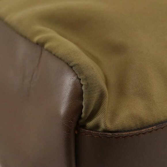 PRADA Shoulder Bag Nylon Leather Beige Gold Auth 99957 - Picture 4 of 16